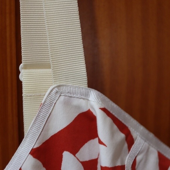 Talbots Collection Red White Floral A-Line Dress Classic Cotton Work Office 12 - Picture 6 of 11